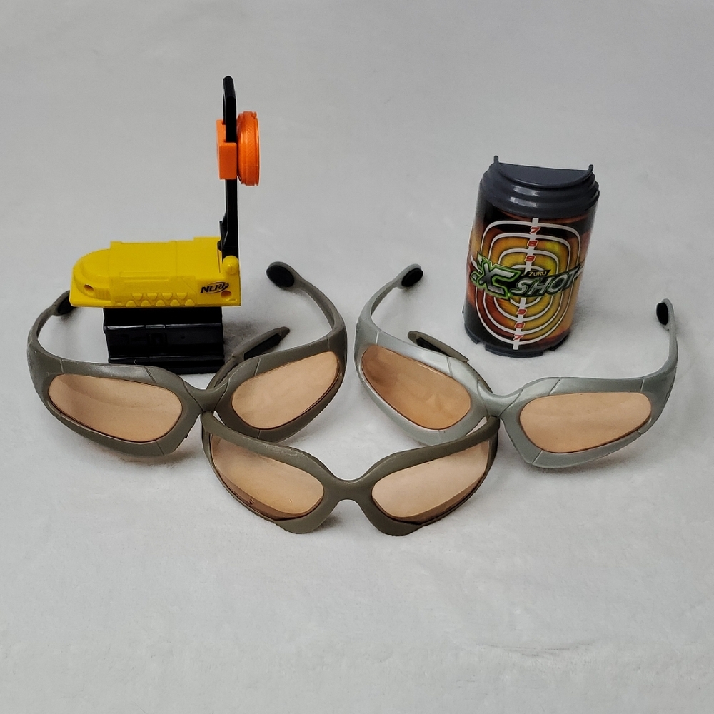 Set of 3 NERF Safety Glasses Blaster Gun & Nerf Scope